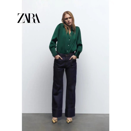 ZARA Autumn and Winter New Women's Satin Drop Shirt 8741256 529