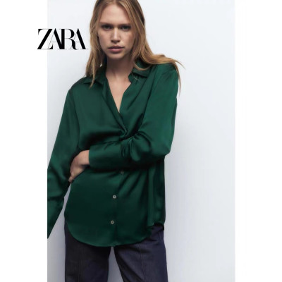 ZARA Autumn and Winter New Women's Satin Drop Shirt 8741256 529