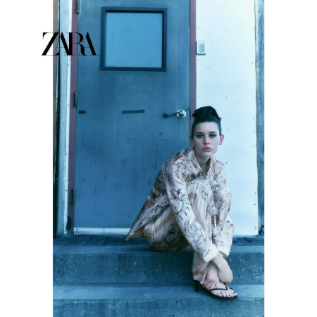 ZARA New Women's Loose Relaxed Polo Collar Long Sleeve Shirt 2879143 330