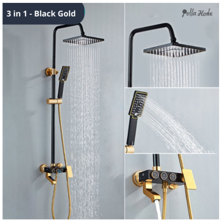 Ollahom Shower Kamar Mandi 1 Set + Kran Cabang/Shower Mandi Set Stainless/Mandi Shower Set Full Stainless Shower Colum Set