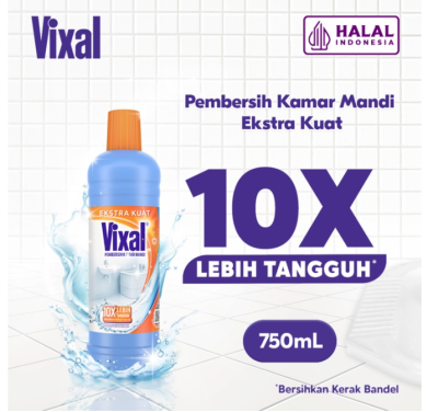 Vixal PEMBERSIH PORSELEN KAMAR MANDI KERAK TOILET EKSTRA KUAT 10X LEBIH TANGGUH 750ML