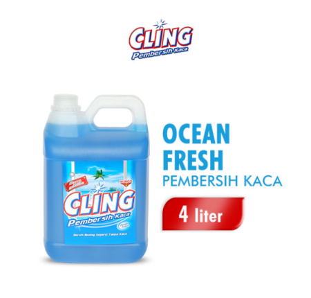 Cling Pembersih Kaca Biru Jerigen 4 liter