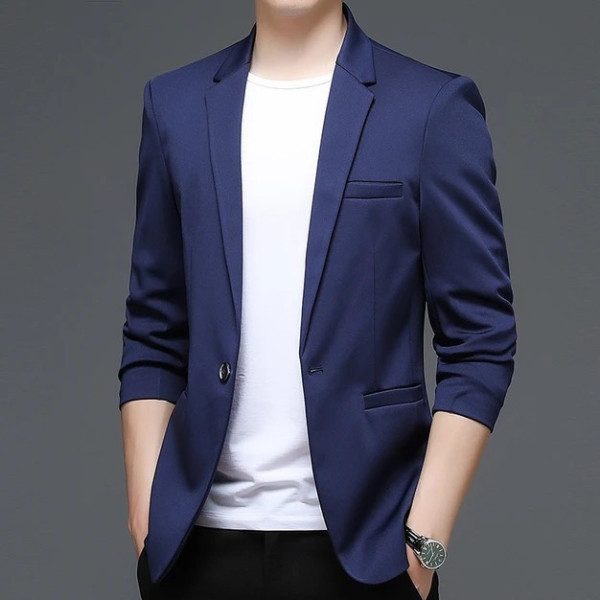 Jas Blazer Pria Semi Formal Full Puring Saku Tanpa Tutup