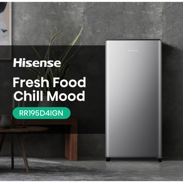 Hisense Kulkas (Refrigerator)1 Pintu Kapasitas 157L RR195D4IGN