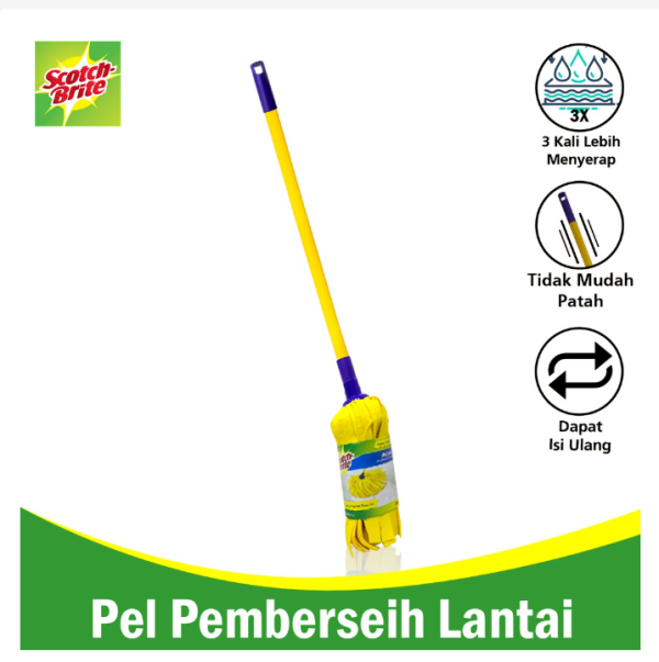 Scotch-Brite Kain Pel Microfiber 1 Set Pel Strip Mop Cloth Pel Lantai 3M-Id-72