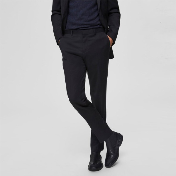 Enzy Basic Celana Formal Pria Slimfit - Hitam