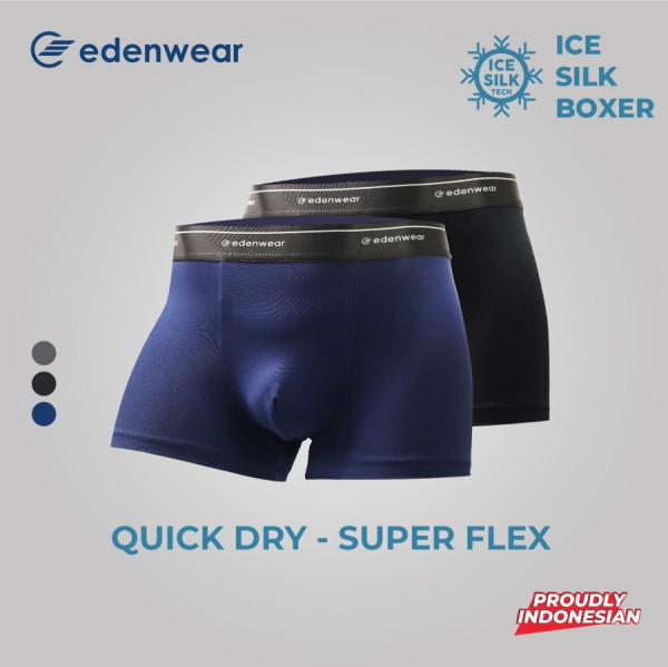Celana Dalam Pria 4 PCS Underwear Boxer Ice Silk Edenwear Adams Series