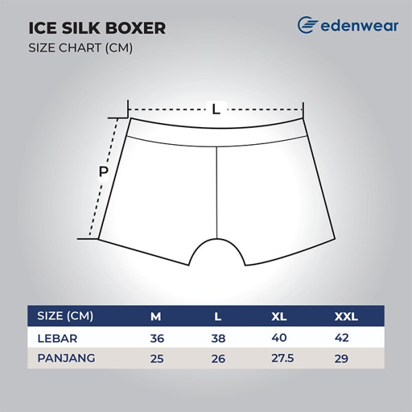 Celana Dalam Pria 4 PCS Underwear Boxer Ice Silk Edenwear Adams Series