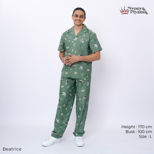 Nyonya Piyama Set Katun Classic Pria - Beatrice - Set CP