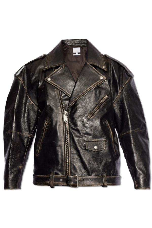 HALFBOY BLACK LEATHER BIKER JACKET