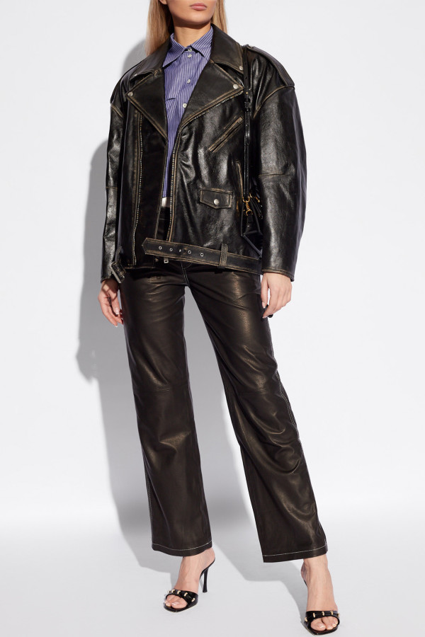 HALFBOY BLACK LEATHER BIKER JACKET