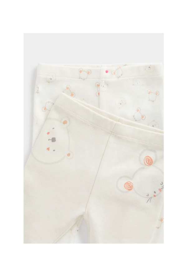 Mothercare Bear and Mouse Leggings - 2 Pack - Celana Panjang Bayi Unisex (Multicolor)
