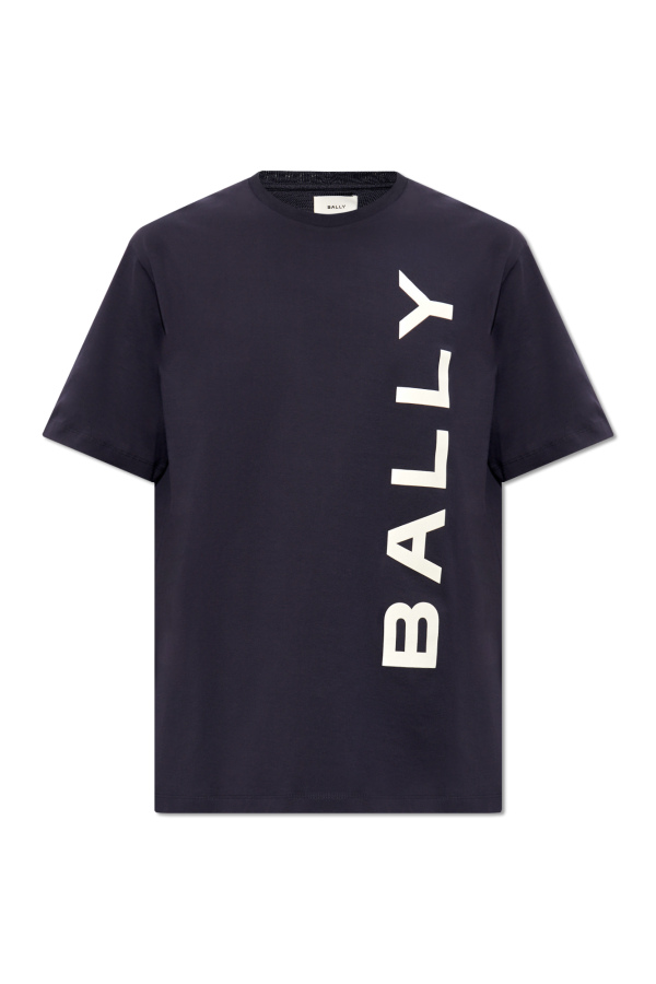 BALLY NAVY BLUE T-SHIRT WITH LOGO