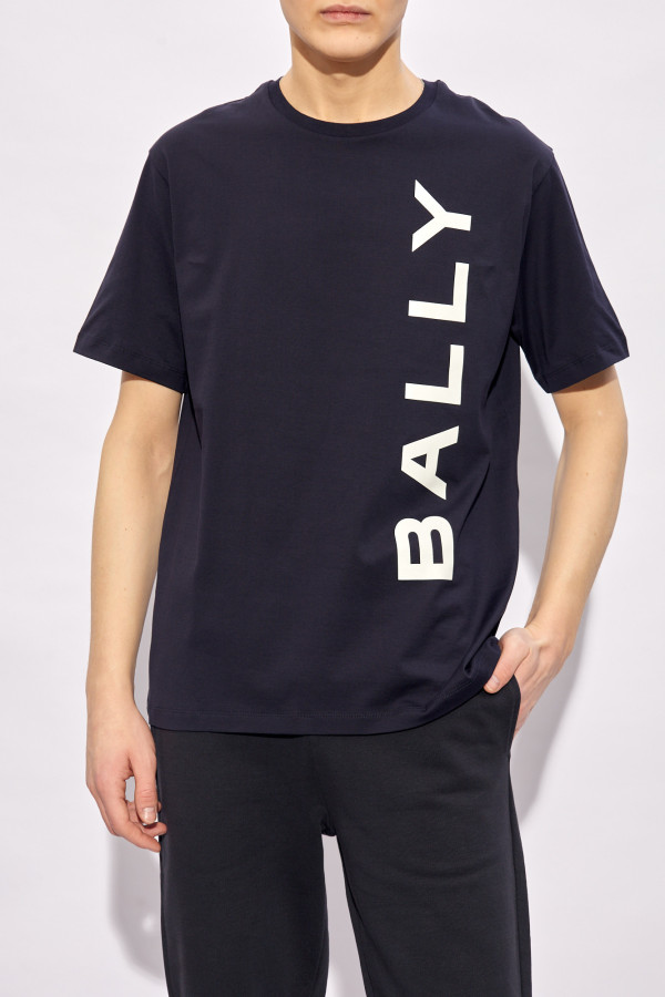 BALLY NAVY BLUE T-SHIRT WITH LOGO