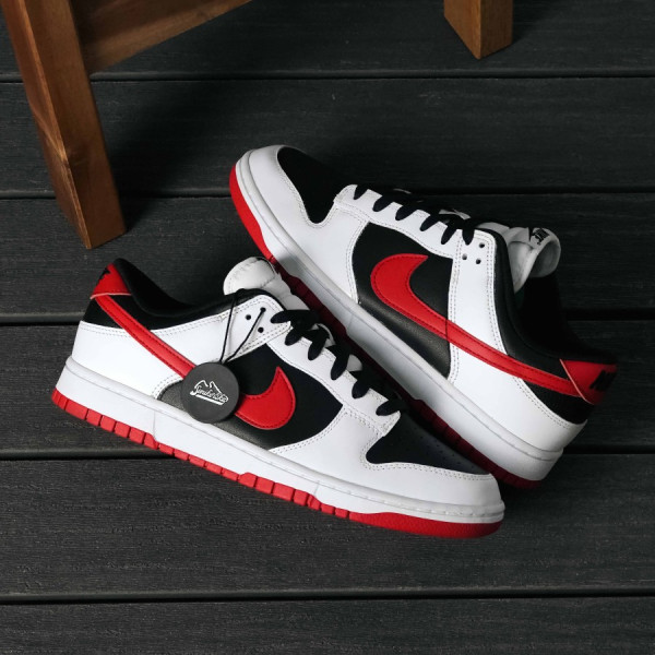 Dunk Low White Black University Red Men (100% Authentic)