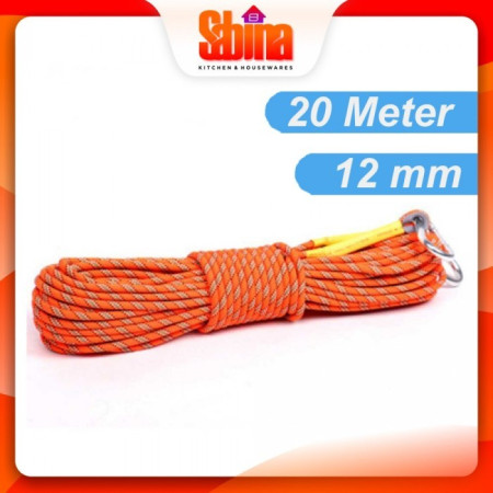 Tali Outdoor 12MM 20Meter Perlengkapan Outdoor Hiking Survival Camping