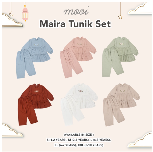 Mooi Setelan Anak Perempuan Maira Tunik Set