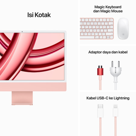Apple iMac (24 inci, M3, 2024) Pink