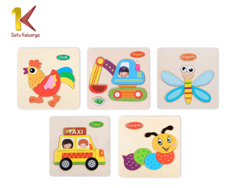 Satu Keluarga Mainan Puzzle Kayu Anak 3D M23 Mainan Edukasi Puzzel Kayu Jigsaw Wooden Toys