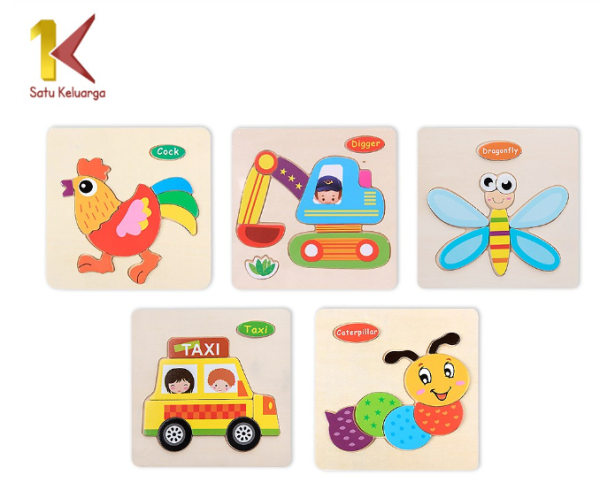 Satu Keluarga Mainan Puzzle Kayu Anak 3D M23 Mainan Edukasi Puzzel Kayu Jigsaw Wooden Toys