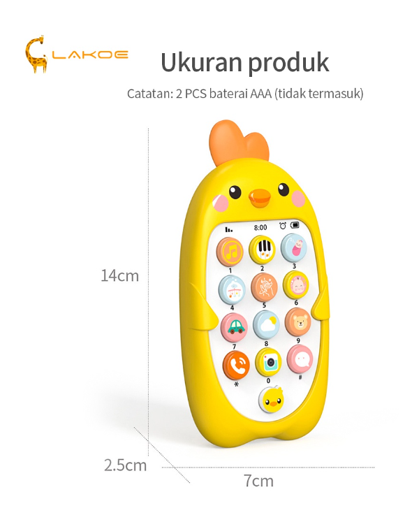 LAKOEINDONESIA Mainan Handphone Anak Bayi Mainan Musik Bayi