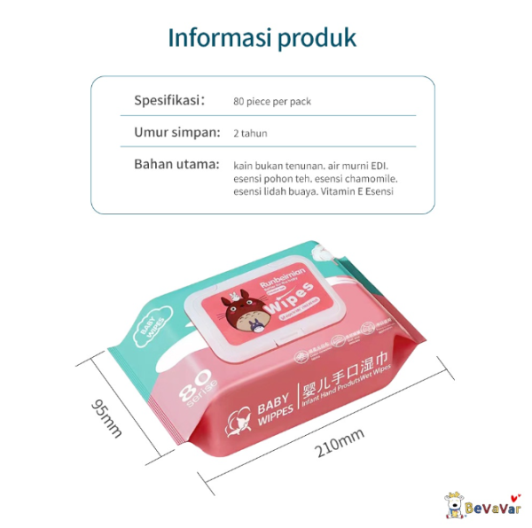 BEVAVAR 5 Pack/Set Tisu Basah Bayi Baby Wipes Newborn Hand and Mouth