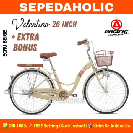 Sepeda Keranjang Dewasa PACIFIC VALENTINO Ukuran 20 24 26 Inch City Bike Keranjang