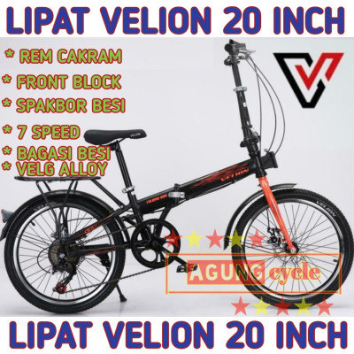 SEPEDA LIPAT ATLANTIS VELION 16 20 7 SPEED FOLDING BONCENGAN SPAKBOR