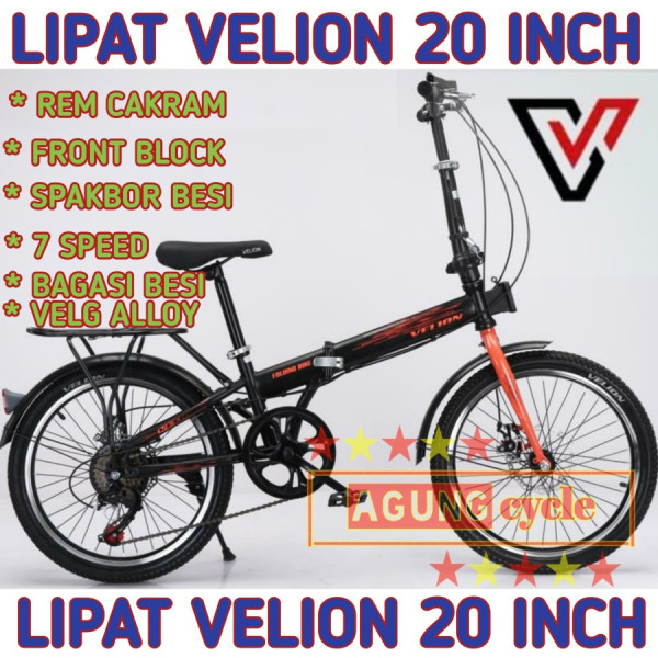 SEPEDA LIPAT ATLANTIS VELION 16 20 7 SPEED FOLDING BONCENGAN SPAKBOR