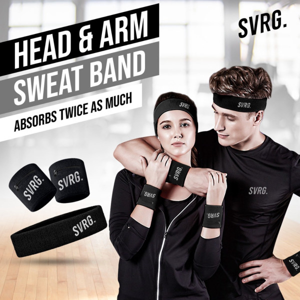 Head & Arm Band | Sweat Band Olahraga | Gym & Fitness