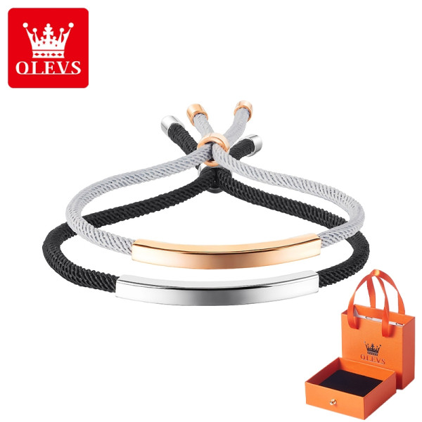 Gelang Titanium Wanita Anti Karat Perhiasan Bestie Couple Serut Rajut