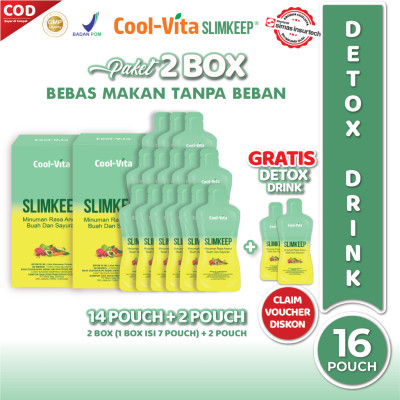 [16 Pouch] Coolvita Slimkeep Minuman Fiber Detox dengan Enzim Pendamping Diet Pelangsing Badan Rasa Ekstrak Buah