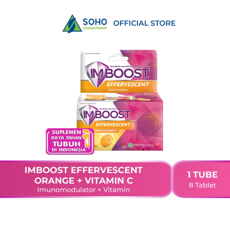 Imboost Effervescent Vitamin C Suplemen Daya Tahan Tubuh Rasa Jeruk @8 Tablet