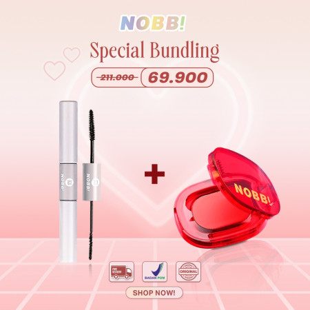 NOBB! - Double Mascara Volumizing Lengthening Eye Lash Makeup + Tipsy Twilight Blush Cream