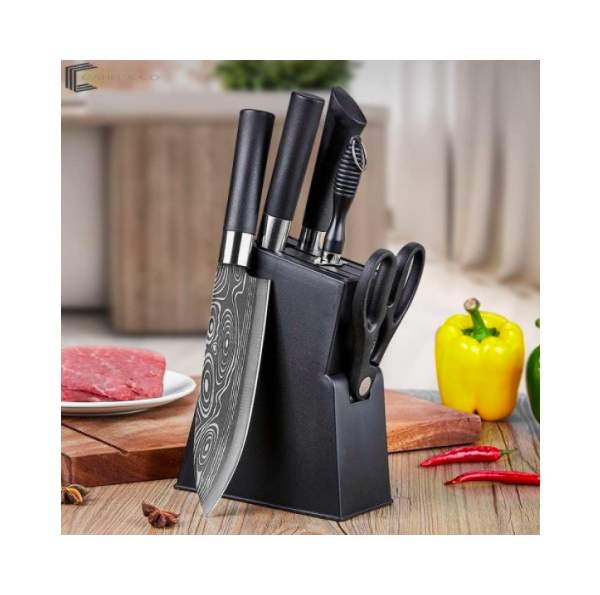 Canel & Co 6In1 Knife Set Cleaver Slicing Chef Knife Scissors Sharpene