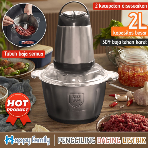 HappyFamily Chopper Blender Penggiling Daging Serbaguna Multifungsi/Mesin Penggiling Daging/Sayur Chopper Meat Grinder