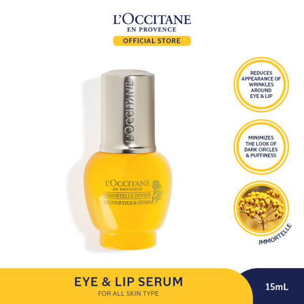 LOccitane Immortelle Divine Eye & Lips Contour 15ml - Mengurangi Dark Circle Kerutan Area Mata Garis Senyum
