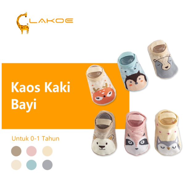 LAKOEINDONESIA Kaus Kaki Bayi Anti Slip Sepatu Kaos Kaki Bayi Ankle Dengan Strap