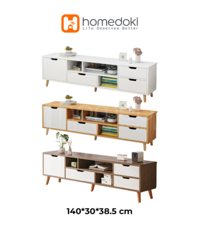 Homedoki Meja TV Kayu TV Serbaguna Minimalis Jumbo Meja TV Minimalis TV Meja TV Rak TV Minimalis Bufet TV Minimalis Kayu Modern
