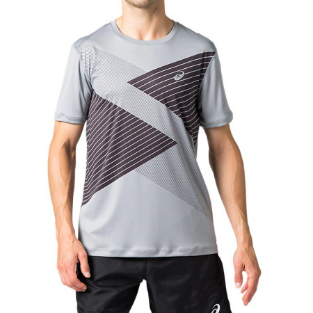 Baju Olahraga Gym Lari Fitness Workout Asics TOKYO SS Men's TOP- Grey 2011A857020