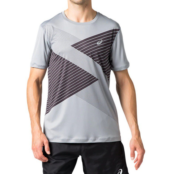 Baju Olahraga Gym Lari Fitness Workout Asics TOKYO SS Men's TOP- Grey 2011A857020