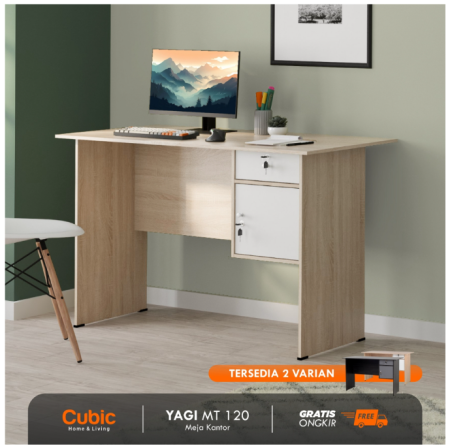 Cubic Meja Kantor Minimalis / Meja Kerja / Meja Belajar / YAGI MT 120