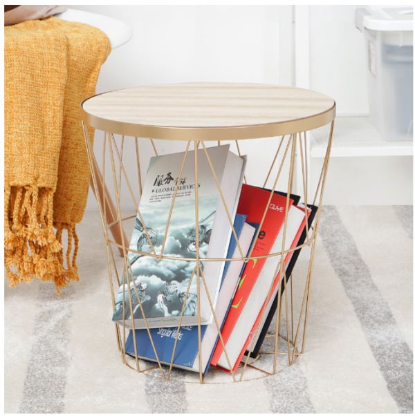 Informa Topaz Meja Tamu Dengan Penyimpanan - Gold Coffee Table Meja Ruang Tamu Mdf Metal Serbaguna Furniture Rumah Aesthetic Meja