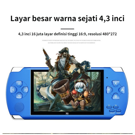 Banana Tech Gameboy Konsol Game X6 Screen Besar 4.3 Inch 8G Mp5 Musik Video