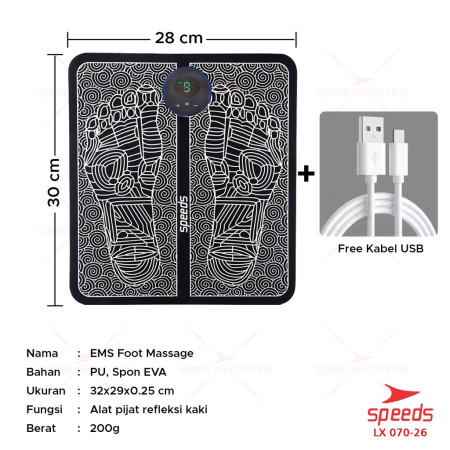 SPEEDS EMS Foot Massage Mat Pijat Kaki EMS Pad Mat