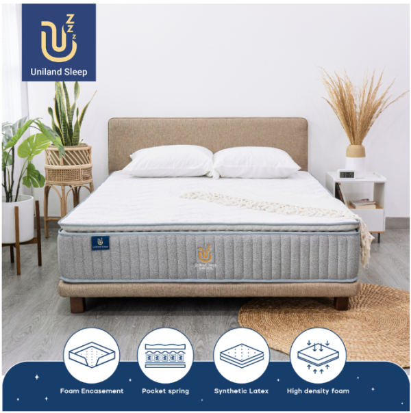 Uniland Sleep Kasur Pocket Spring Latex HR Single Pillowtop 30cm
