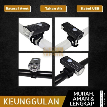 Lampu Sepeda LED Aksesoris Olahraga Outdoor Anti Air USB Rechargeable