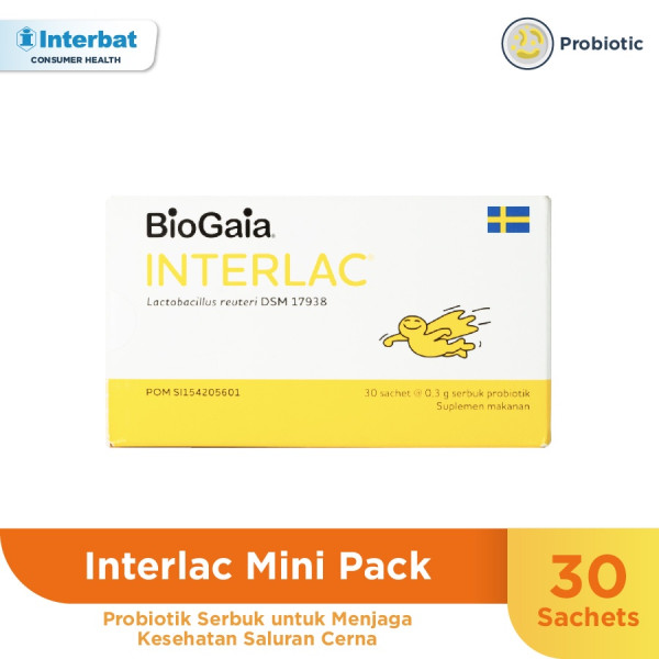 Interlac Probiotik Mini Pack 30 Sachet - Menjaga Saluran Pencernaan