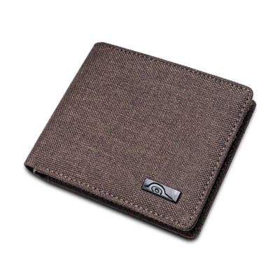 JFR Fashion Dompet Pria Bahan Kulit Canvas JP07 - Cokelat Tua
