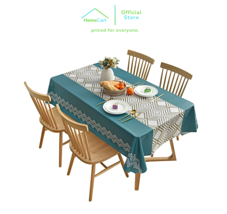 Homecart Taplak Meja Makan 6 Kursi Premium 140 x 200cm Table Cloth Taplak Meja Tamu Anti Air